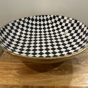 Checkered Black and White Decorative Bowl